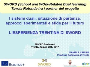 SWORD School and WOrkRelated Dual learning Tavola Rotonda