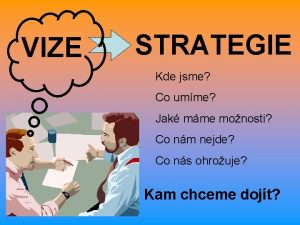 VIZE STRATEGIE Kde jsme Co umme Jak mme