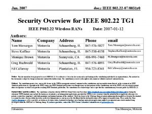 Jan 2007 doc IEEE 802 22 070031 r