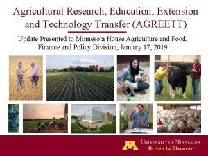 Agricultural Research Education Extension and Technology Transfer AGREETT
