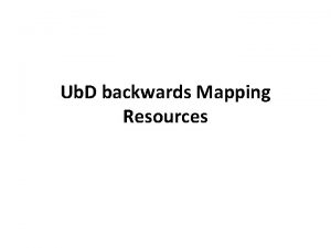 Ub D backwards Mapping Resources What is Curriculum