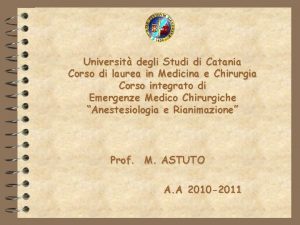 Universit degli Studi di Catania Corso di laurea