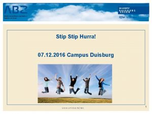 Stip Hurra 07 12 2016 Campus Duisburg www