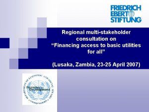 Regional multistakeholder consultation on Financing access to basic