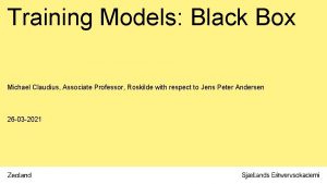 Training Models Black Box Michael Claudius Associate Professor