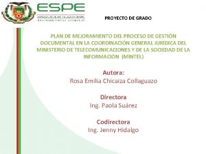 PROYECTO DE GRADO PLAN DE MEJORAMIENTO DEL PROCESO