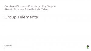 Combined Science Chemistry Key Stage 4 Atomic Structure