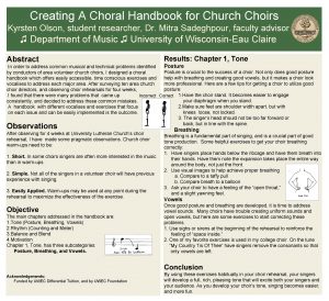 Creating A Choral Handbook for Church Choirs Kyrsten