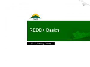 LOGO here REDD Basics REDD Training Course Contents