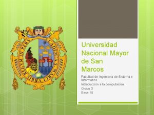 Universidad Nacional Mayor de San Marcos Facultad de