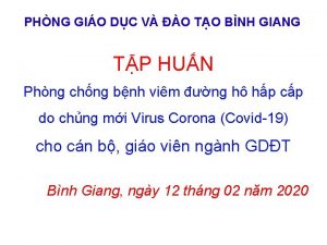 PHNG GIO DC V O TO BNH GIANG