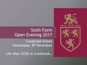 Sixth Form Open Evening 2017 Cranbrook School Wednesday