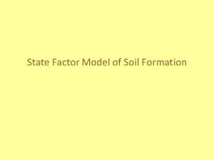 State Factor Model of Soil Formation State Factor