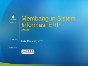 Modul ke Membangun Sistem Informasi ERP Analisa Fakultas