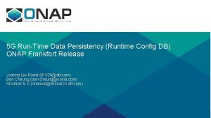 5 G RunTime Data Persistency Runtime Config DB