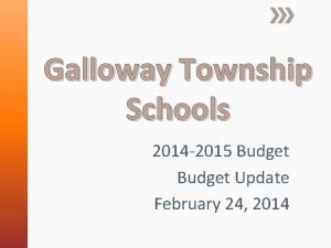 Galloway Township Schools 2014 2015 Budget Update February