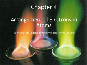 Chapter 4 Arrangement of Electrons in Atoms The