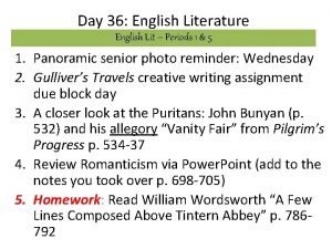 Day 36 English Literature English Lit Periods 1