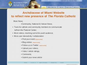Email Archdiocese of Miami Website to reflect new