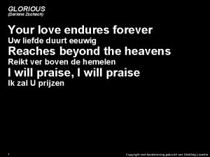 GLORIOUS Darlene Zschech Your love endures forever Uw