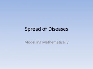 Spread of Diseases Modelling Mathematically Spread of Diseases