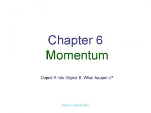 Chapter 6 Momentum Object A hits Object B