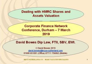 Dealing with HMRC Shares and Assets Valuation Corporate