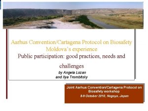 Aarhus ConventionCartagena Protocol on Biosafety Moldovas experience Public