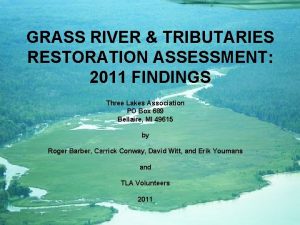 GRASS RIVER TRIBUTARIES RESTORATION ASSESSMENT 2011 FINDINGS Three