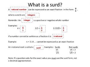 What is a surd a b rational number