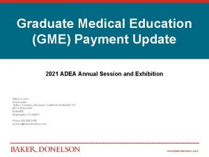 Graduate Medical Education GME Payment Update 2021 ADEA