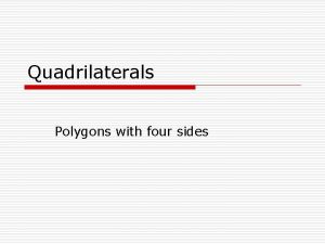 Quadrilaterals Polygons with four sides Foldable 1 Take