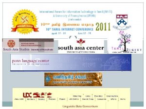 Department of South Asia Studies Center for South