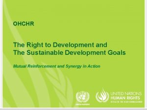 OHCHR The Right to Development and The Sustainable