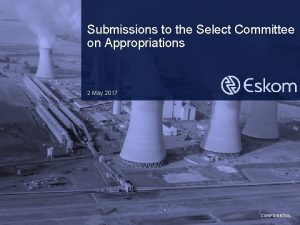 Submissions to the Select Committee on Appropriations 2