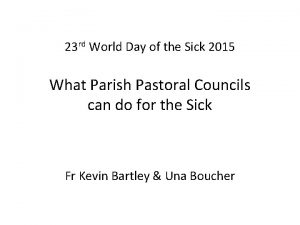 23 rd World Day of the Sick 2015