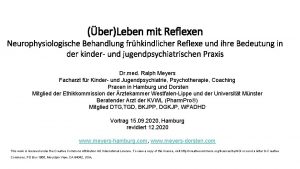 berLeben mit Reflexen Neurophysiologische Behandlung frhkindlicher Reflexe und