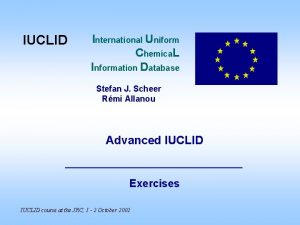 IUCLID International Uniform Chemica L Information Database Stefan