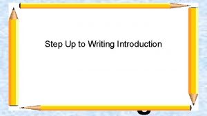 Step Up To Writing Step Up to Writing
