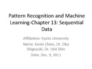Pattern Recognition and Machine LearningChapter 13 Sequential Data