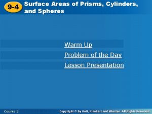 Surface Areas of Prisms Cylinders 9 4 and