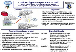 Coalition Agents e Xperiment Co AX DARPA Co