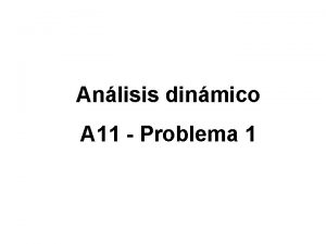 Anlisis dinmico A 11 Problema 1 Un objeto