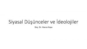 Siyasal Dnceler ve deolojiler Do Dr Harun Kaya