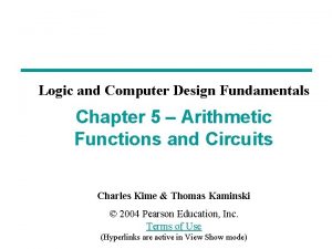 Logic and Computer Design Fundamentals Chapter 5 Arithmetic