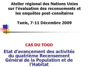 Atelier rgional des Nations Unies sur lvaluation des