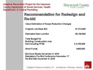 Adaptive Renovation Project for the Haywood County Department