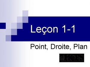 Leon 1 1 Point Droite Plan Les Points