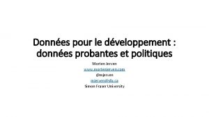 Donnes pour le dveloppement donnes probantes et politiques