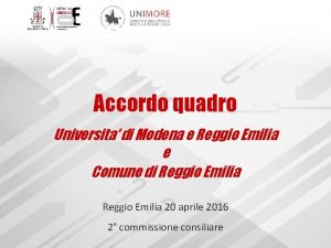 Accordo quadro Universita di Modena e Reggio Emilia